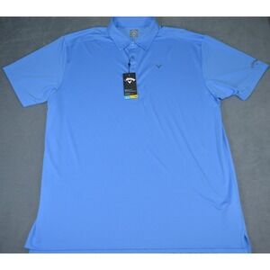 Callaway Big & Tall Cooling Micro Hex Polo with Chevron Blue Men's 2XLT